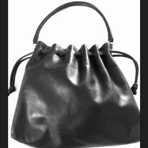 Clare V Henri Black Drawstring Shoulder Bag.